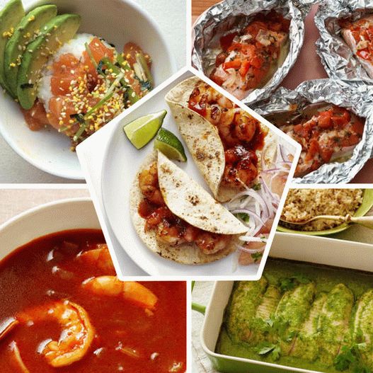 Photo Healthy dishes with fish and seafood