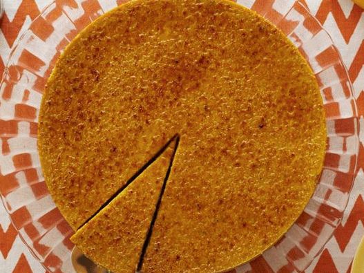 Cottage cheese pumpkin cheesecake with creme brulee