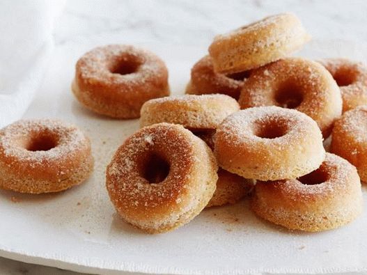 Photo of cinnamon donuts in the oven
