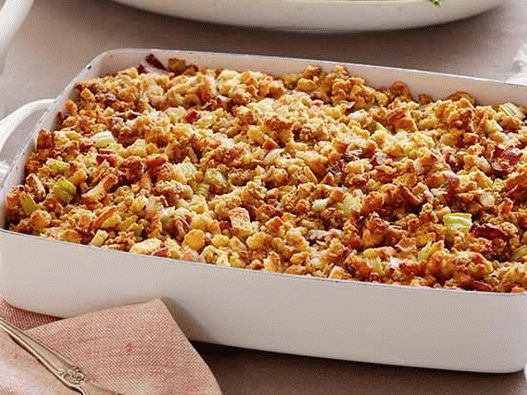 Photo Festive corn casserole stuffed for stuffing poultry