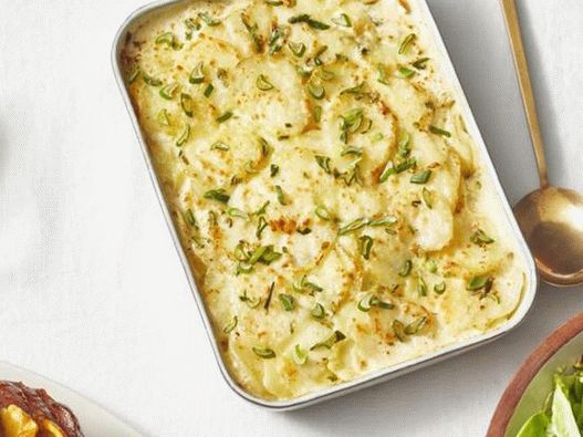 Spring potato gratin