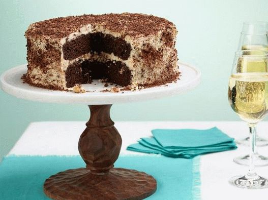 Photo of the dish - Chocolate cake with cottage cheese cream and nuts in caramel