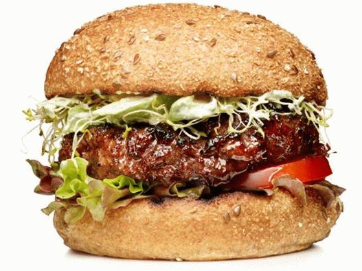 Burgers with avocado and herbs