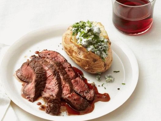 Steak and Potatoes Stuffed with Blue Cheese