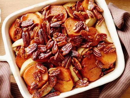 Baked Sweet Potato with Glazed Nuts