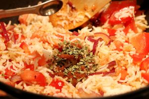Spicy rice with chicken