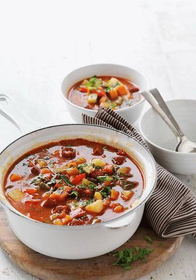 Photo of Ragout with vegetables and minced meat