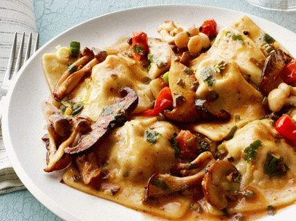 Photo of Ravioli with mushrooms and bacon