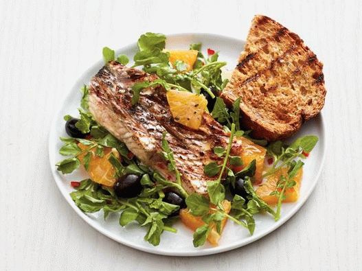 Photo of the dish - Grilled black perch with oranges