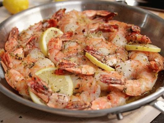 Photo of the dish - Baked prawns with rosemary and lemon in the oven with garlic oil