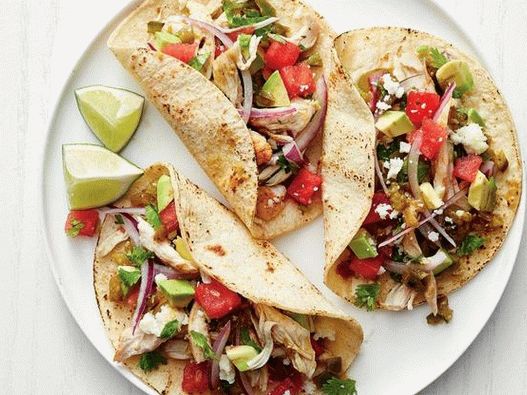 Photo of the dish - Tacos with chicken and watermelon