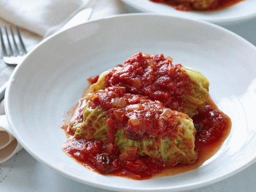 Cabbage rolls from savoy cabbage