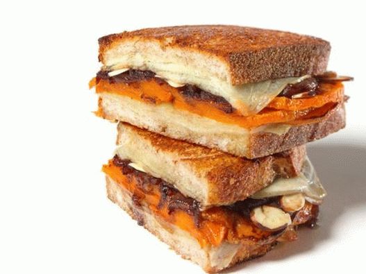 Dish Photography - Hot Pumpkin, Cheese and Caramelized Onion Sandwiches