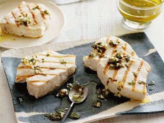 Photo - Grilled swordfish with lemon, mint and basil