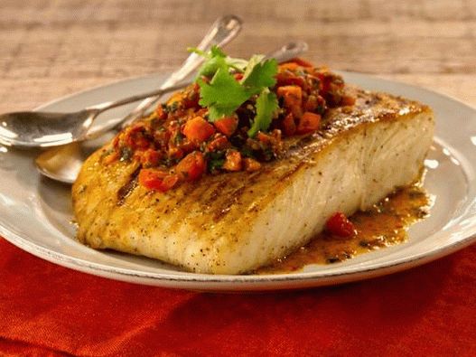 Photo - Grilled white fish with inks