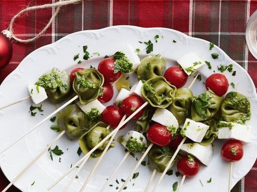 Dumplings on skewers