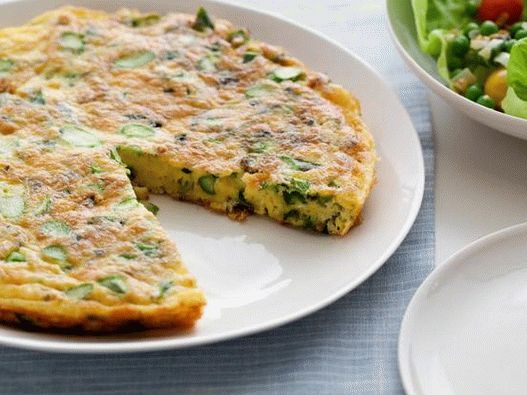 Frittata with cheese and asparagus