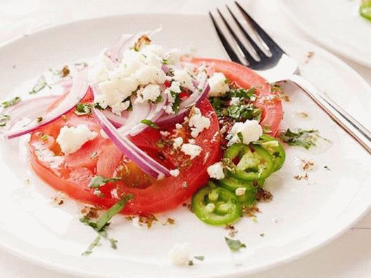 Photo - Tomato, cheese, cilantro and chili salad