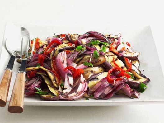 Photo of the dish - Grilled eggplant salad with cherry hot pepper