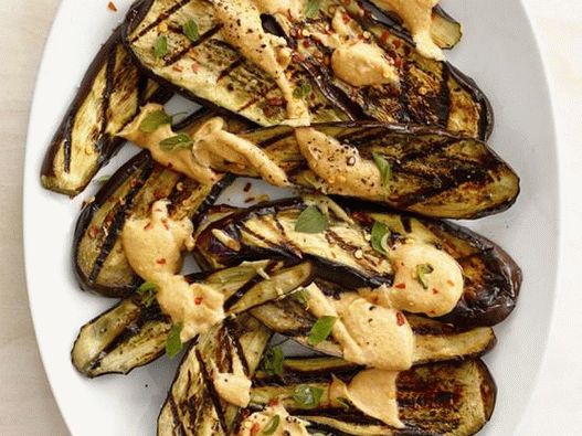 Photo of the dish - Grilled eggplant with peanut sauce