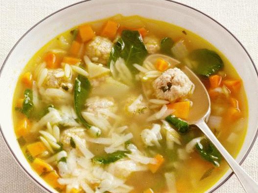 Italian Wedding Soup with Meatballs and Orzo Pasta
