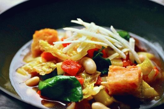 Vegetable Ribollita with Savoy Cabbage, Spinach and Celery