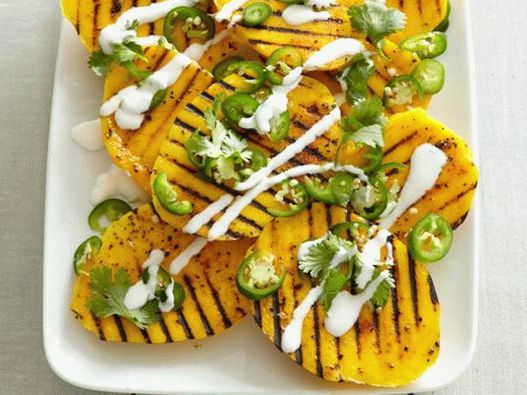 Grilled mango with jalapenos