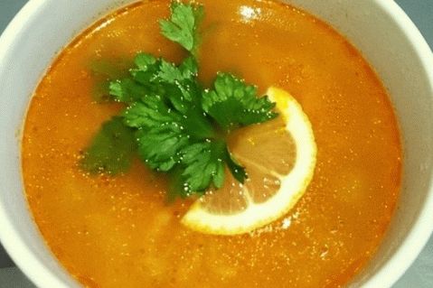 Rice soup with celery and leek