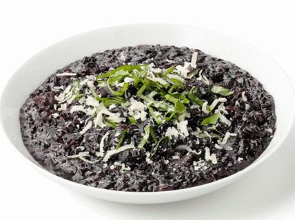 Photo of black rice risotto