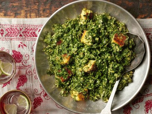 Photo of Sahag Panir - spinach with fried Indian cheese
