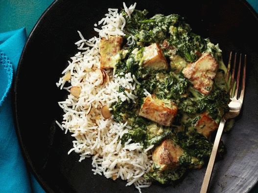 Photo Saag Panir - fried cheese with spinach