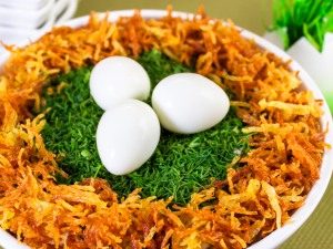 Salad "Capercaillie Nest"