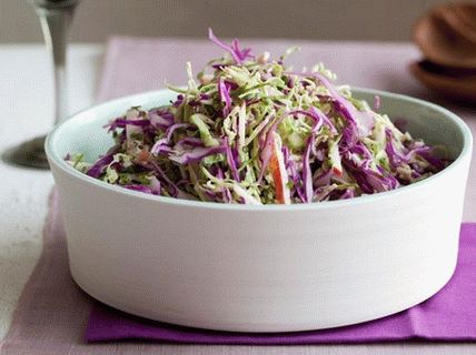 Photo Salad of red cabbage and Brussels sprouts