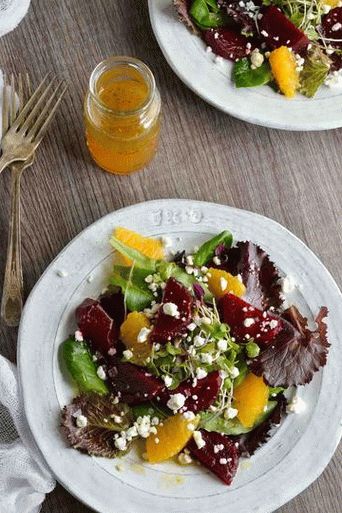 Photo Pickled beet salad with orange dressing