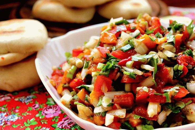 Baked vegetable salad