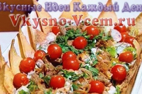 Salad with lamb meat