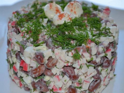 Photo Salad with beans and crab sticks
