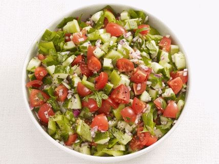 Photo Salad with tomatoes, cucumbers and sweet peppers