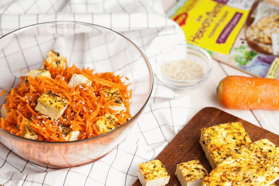 Fried tofu salad