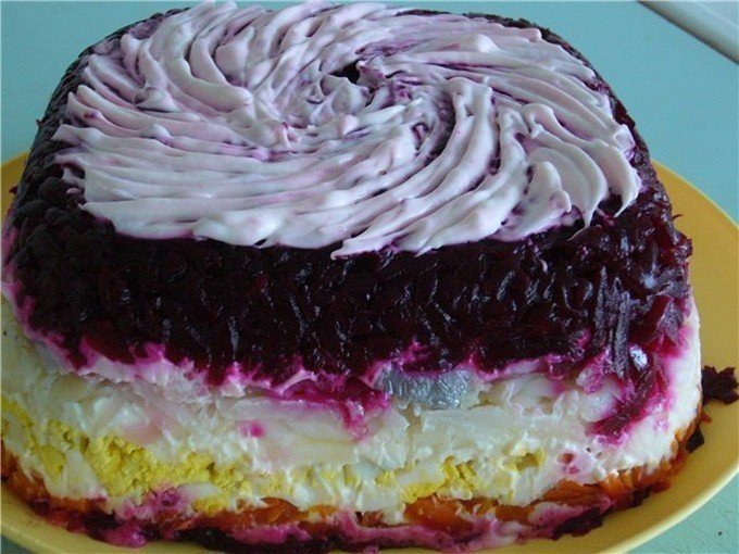 Herring under a fur coat in a new way