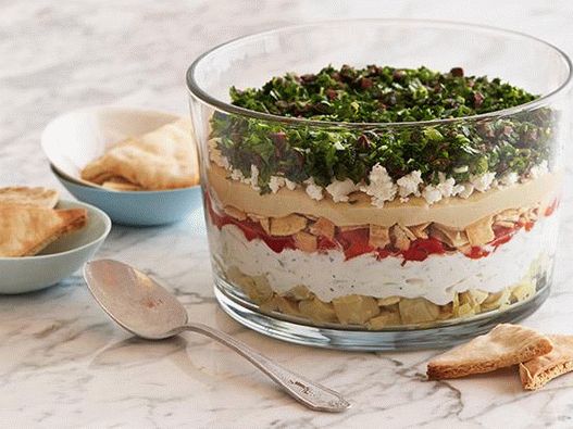 Photo Seven-layer vegetarian dip sauce