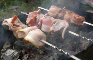 Kebab in bacon