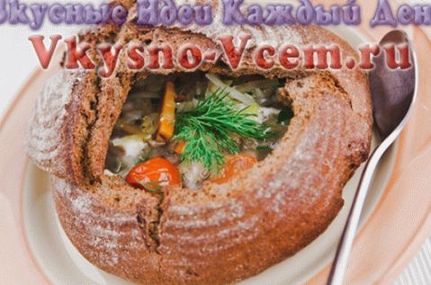 daily acidic cabbage soup in a bread cup