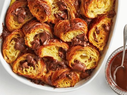Bread Pudding with Chocolate and Croissants