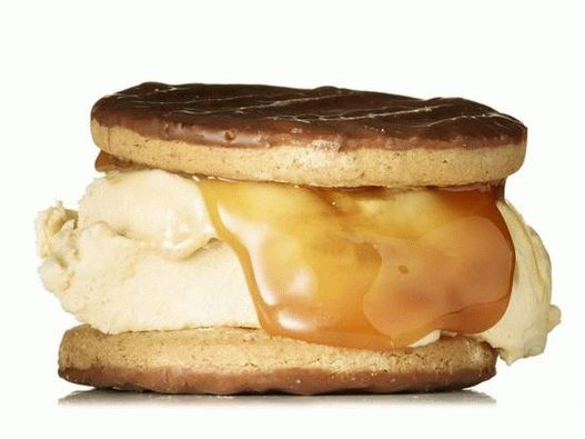 Photo Chocolate Caramel Ice Cream Sandwich