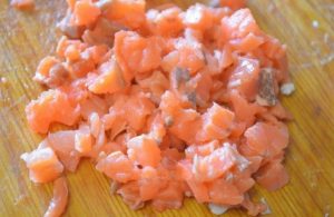 Cheese balls with salmon