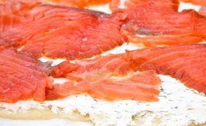 Cheese roll with salmon