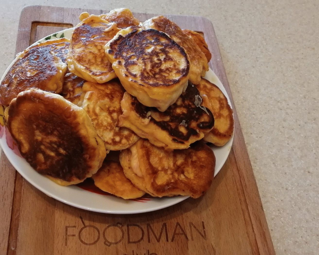 Hearty pancakes with sausage