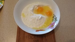 Hearty pancakes with sausage