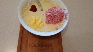 Hearty pancakes with sausage